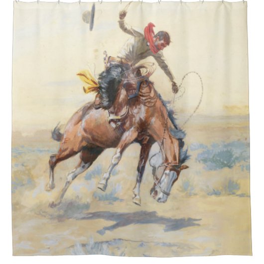The Bucker 1904 Charles Marion Russell シャワーカーテン (正面)