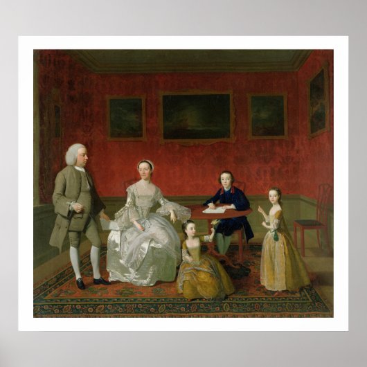 The Buckley-Boar Family, c.1758-60 (キャンバス上の油) ポスター (正面)