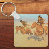 The Buffalo Runners, Big Horn Basin by Remington キーホルダー (正面)