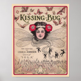 The Bug 1909キスをする Ragtime Sheet Music ポスター