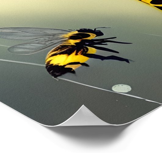 The Bumble Giraffe Whimsical Digital Art ポスター (角)