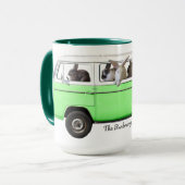 The Bunbrary Blog Bunny Bus Mug Green マグカップ (正面左)
