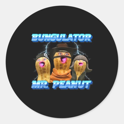 The Burnt Peanut Funny Goop Mr. Peanut Bungulator  ラウンドシール (正面)