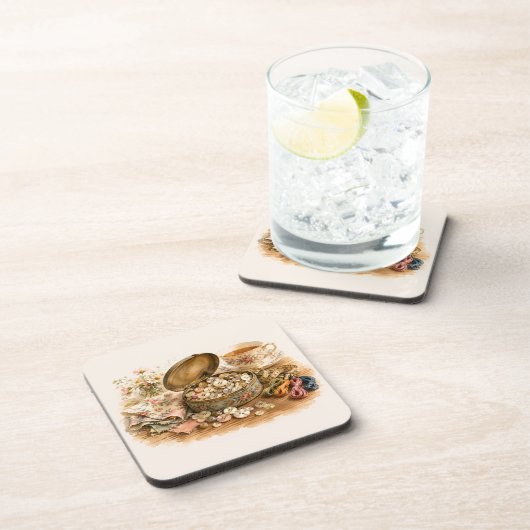 The Button Tin Hard plastic coaster コースター (右側)