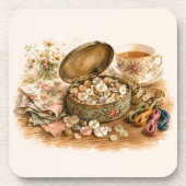 The Button Tin Hard plastic coaster コースター (正面)