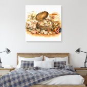 The Button Tin Stretched Canvas Print キャンバスプリント (インサイチュ (寝室))