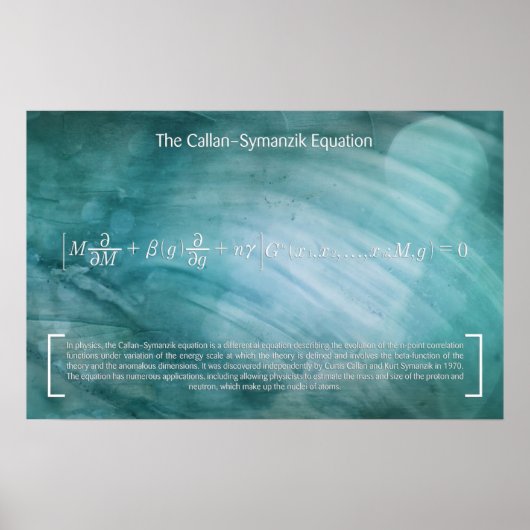 The Callan-Symantec Equation - Math Poster ポスター (正面)