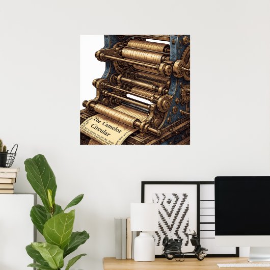 The Camelot Circular: Intricate Printing Press ポスター (ホームオフィス)