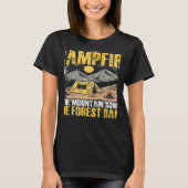 The Campfire Forest Camp Travel Hiking Camper Camp Tシャツ (正面)
