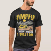 The Campfire Forest Camp Travel Hiking Camper Camp Tシャツ (正面)