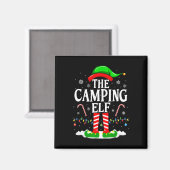 The Camping Elf Xmas Funny Matching Family Group C マグネット (正面/裏面)