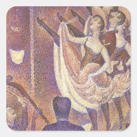 The Can Dance, Le Chahut by Georges Seurat スクエアシール (正面)