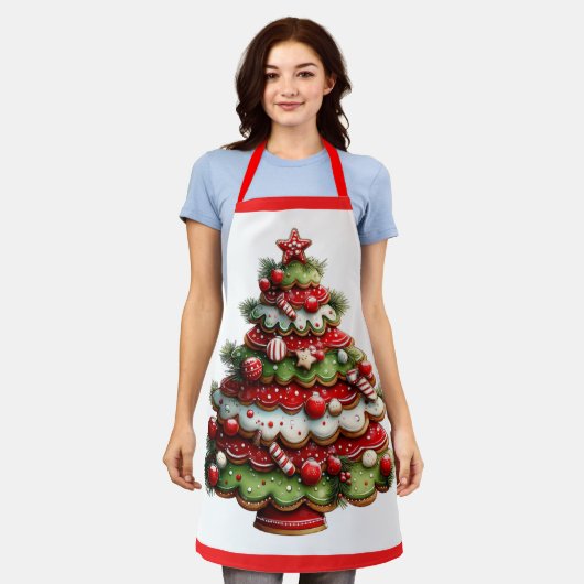 The Candy Cane Christmas Tree  エプロン (着用した状態)