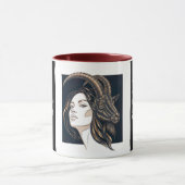 The Capricorn Lady: Sophisticated Two-Tone Mug マグカップ (中央)