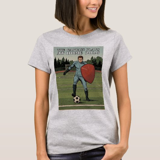 The Captain Plays at Home 2026 — Retro Comic Tシャツ (正面)