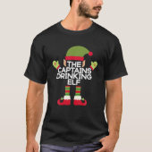 The Captains Drinking Elf Funny Christmas Rum Tシャツ (正面)