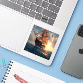 The Captain's Pride - Square Vinyl  シール (ノートパソコンとiPhone)