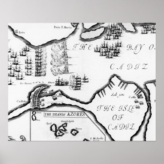 The Capture of Cádiz in 1596 (Engraving) ポスター (正面)