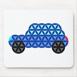 The Car Of Life - Sacred Shapes B1,Blue. マウスパッド