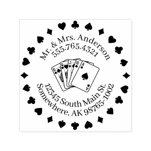 The Card Shark, Address, card suits, phone number セルフインキングスタンプ (デザイン)