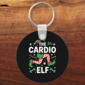 The Cardio Elf Funny Fitness Christmas Gym Workout キーホルダー (正面)