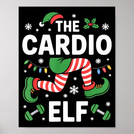 The Cardio Elf Funny Fitness Christmas Gym Workout ポスター (正面)