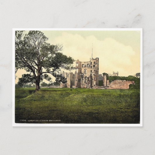 The Castle、Ashby-de-la-Zouch、イングランドヴィンテージPho ポストカード (正面)