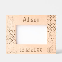 The cat and mouse in happy memories. レーザー彫刻フレーム