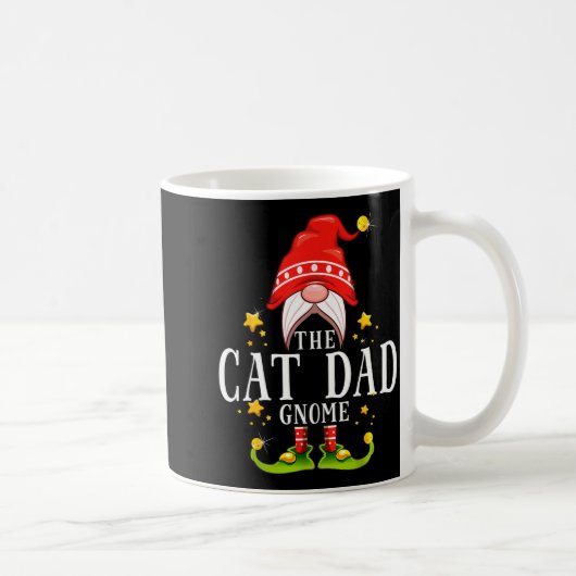 The Cat Dad Gnome Christmas Matching For Men Women コーヒーマグカップ (右)