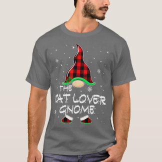 The Cat Lover Gnome Buffalo Plaid Matching Family Tシャツ