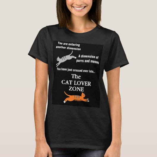 "THE CAT LOVER ZONE" レトロ風 Tシャツ (正面)