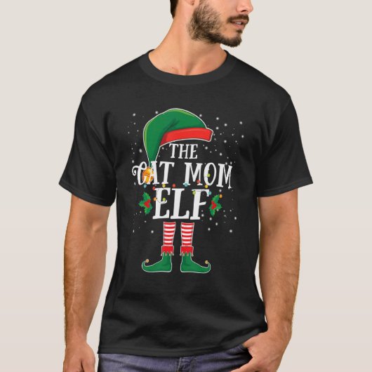 The Cat Mom Elf Family Group Matching Christmas Pa Tシャツ (正面)
