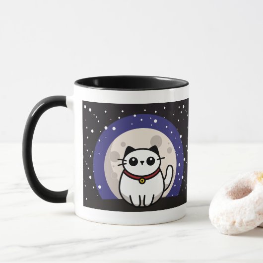 The Cat on the Moon Mug マグカップ (ドーナツ)