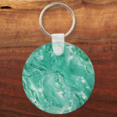 The Cat with Striking Green Eyes in Flower Garden キーホルダー (裏面)