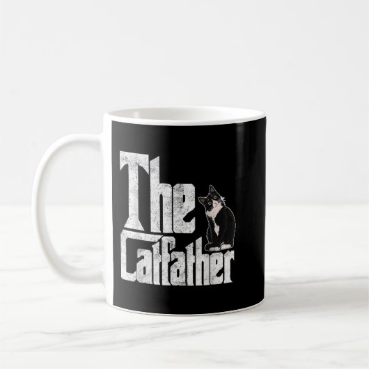 The Catfather Cat Father Mafia Whiskers Male Daddy コーヒーマグカップ (左)