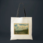 The Catskills Tote Bag New York Vintage Travel トートバッグ<br><div class="desc">The Catskills New York design in Vintage Travel style featuring a vast nature landscape view with trees and mountains.</div>