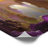The Cave of Amethyst Geodes Digital Art ポスター (角)