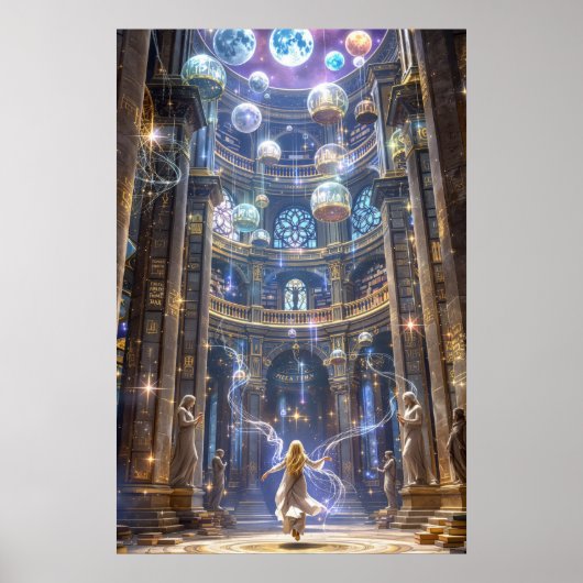 The Celestial Library: Where Magic Meets Knowledge ポスター (正面)