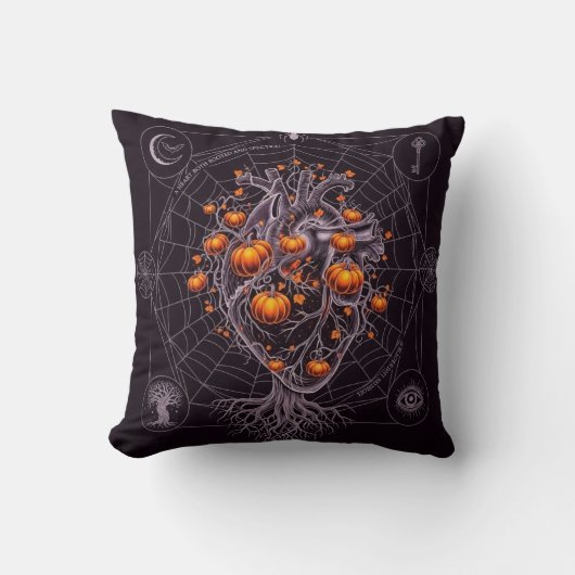 The Celestial Weaver Halloween Throw Pillow  クッション (正面)