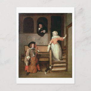The Cello Player, c.1700 (キャンバス上の油) ポストカード