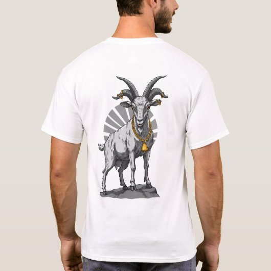 The Challenger – Bold Goat in Motion Tシャツ (裏面)