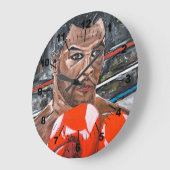 The Champ Painting by Alfred Fox ラージ壁時計 (傾斜)