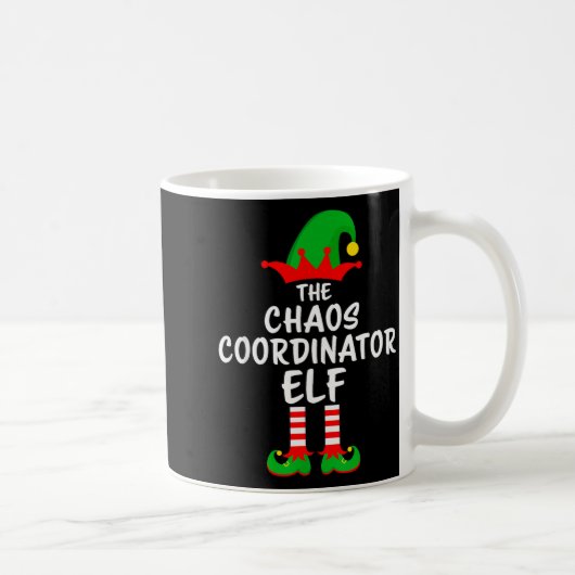 The Chaos Coordinator Elf Matching Family Christma コーヒーマグカップ (右)
