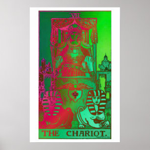 The Chariot Tarot Card Psychedelic Poster ポスター