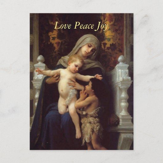 The Charity by Bougeureau，クリスマスポストカード シーズンポストカード (正面)