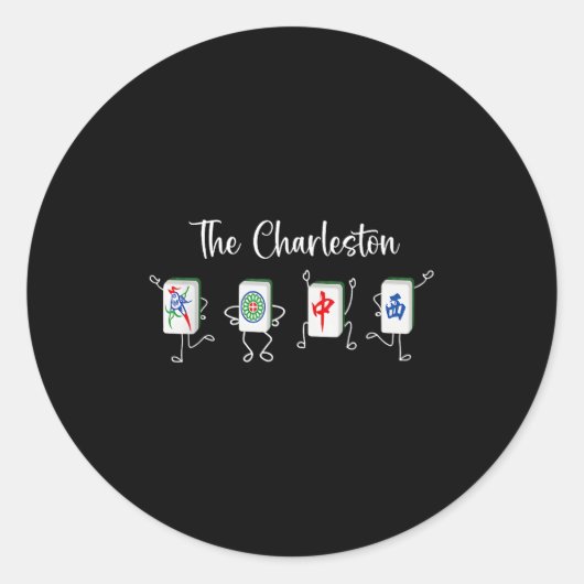 The Charleston Mahjong, Funny Mahjong Dance  ラウンドシール (正面)