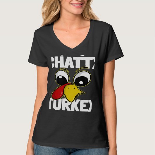 The Chatty Turkey Family Group Matching Thanksgivi Tシャツ (正面)