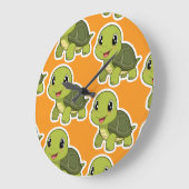 The Cheerful Turtle Who Never Rushed ラージ壁時計 (傾斜)