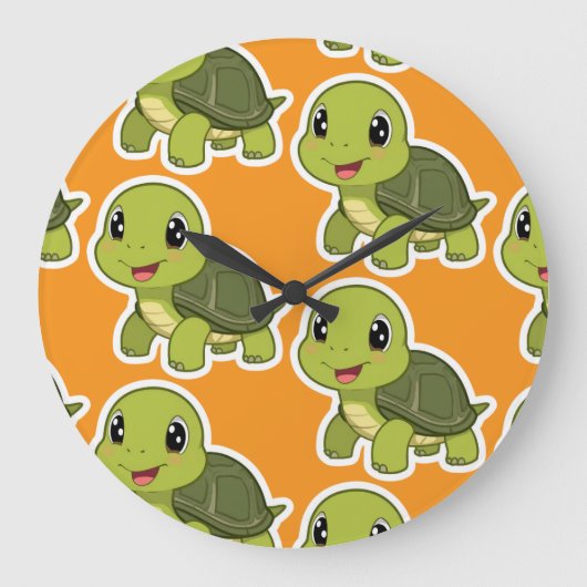 The Cheerful Turtle Who Never Rushed ラージ壁時計 (正面)