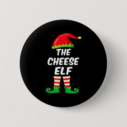 The Cheese Elf Family Matching Funny Christmas Cos 缶バッジ (正面)